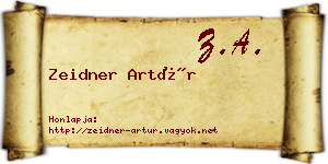 Zeidner Artúr névjegykártya